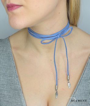 Naszyjnik choker damski niebieski By Dziubeka NIL2004 (9).JPG